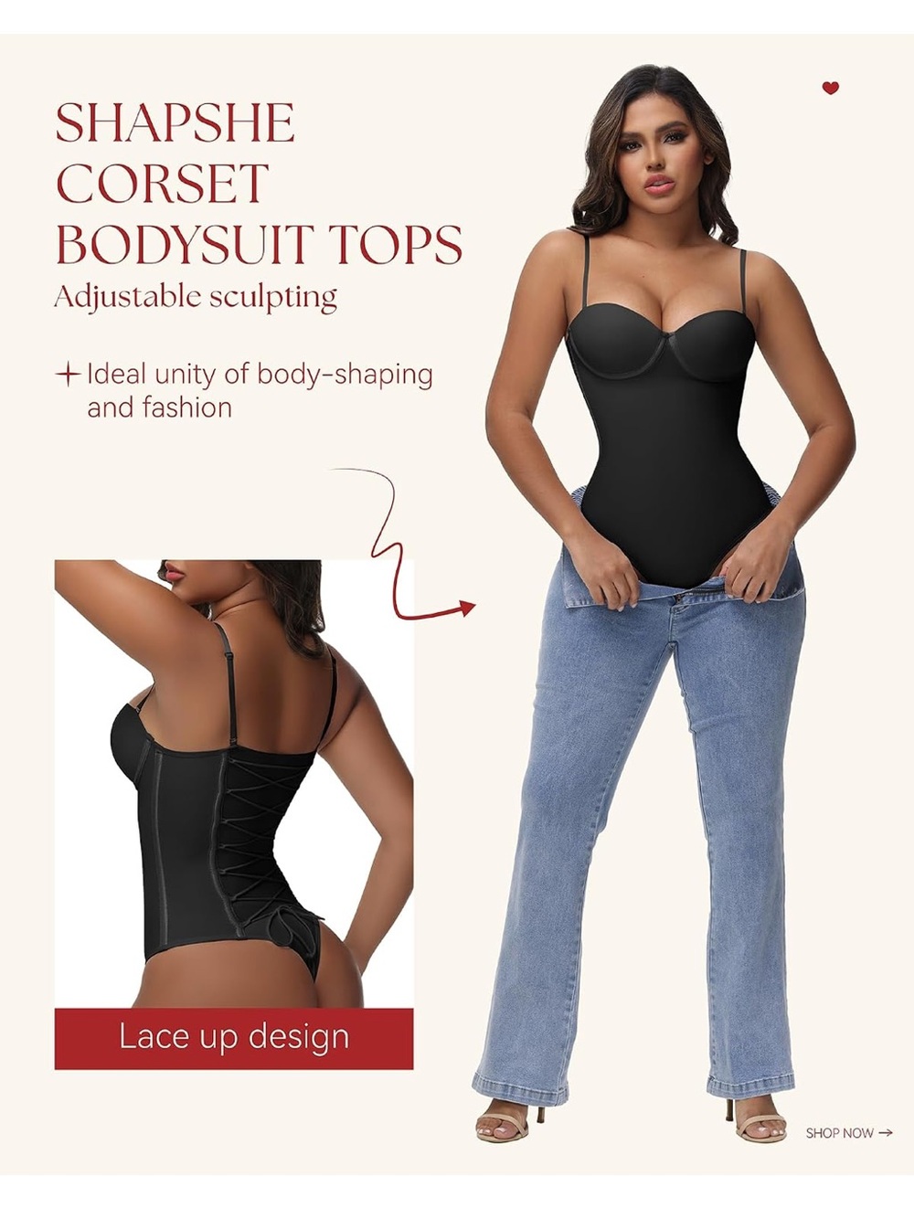 SHAPSHE Strapless Shapewear Corset Bodysuit Top Going Out Outfits M. 582/bb13-1 - Picture 2 of 9